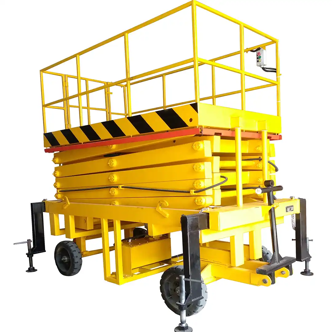 Mobile semi electric scissor lifts are material handling equipment designed to navigate through narrow warehouses.