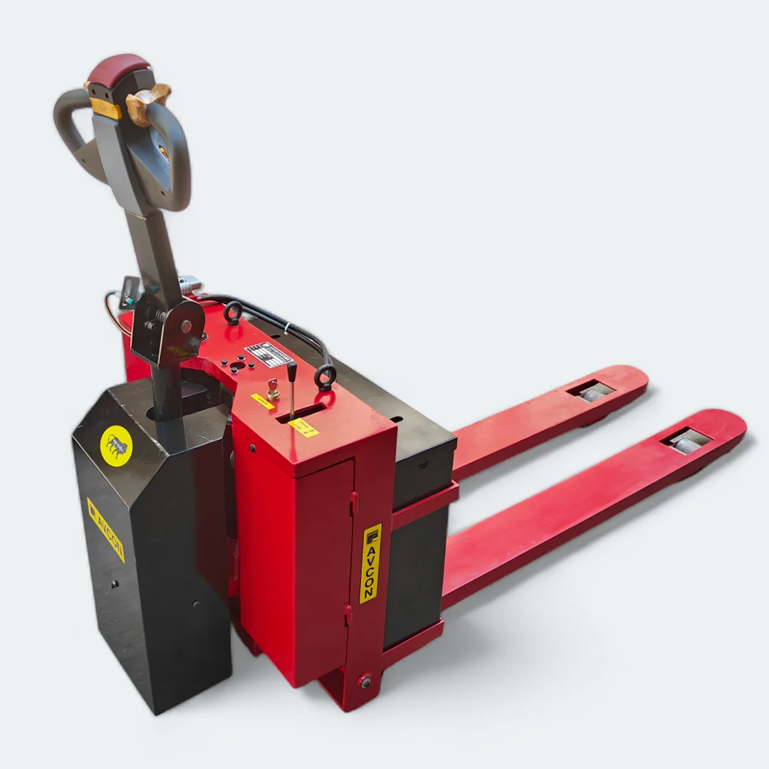 Battery operated pallet truck used for efficient warehouse material handling