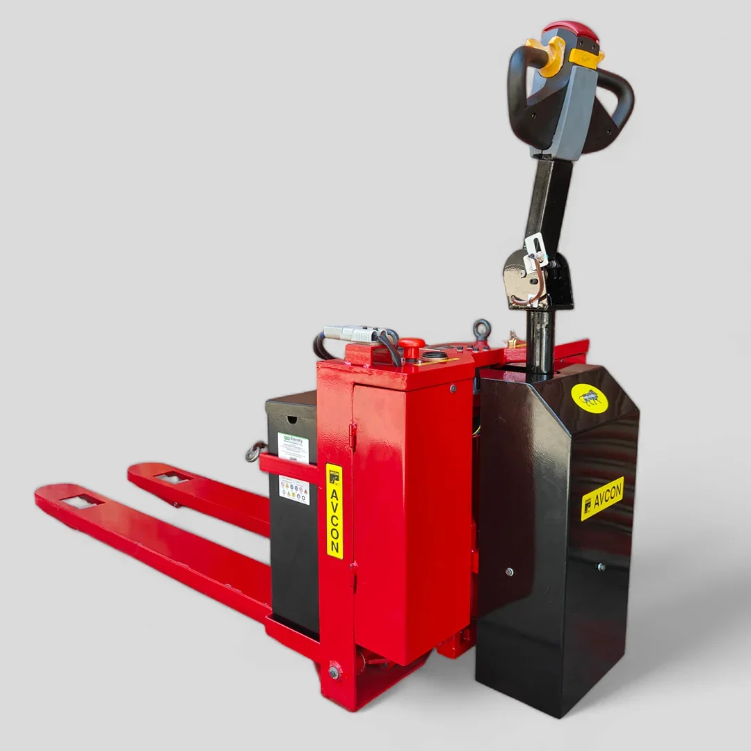 Battery operated pallet truck used for efficient warehouse material handling